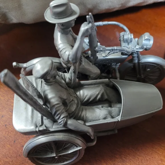 1992 Fine Pewter Harley Davidson Silver Motorcycle Sculpture #1919 Of 2,500 - Picture 6 of 9